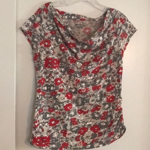 DKNY cotton floral top sz M